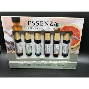 Essenza Roll-On Essential Oil Aromatherapy 6 Count Assorted
